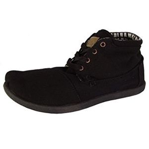 TOMS Black Canvas Lace Ups Booties Boots Casual